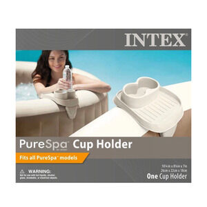 Intex PureSpa Attachable Cup Holder for Spa Walls Pool & Hot Tubs Tan Accessory